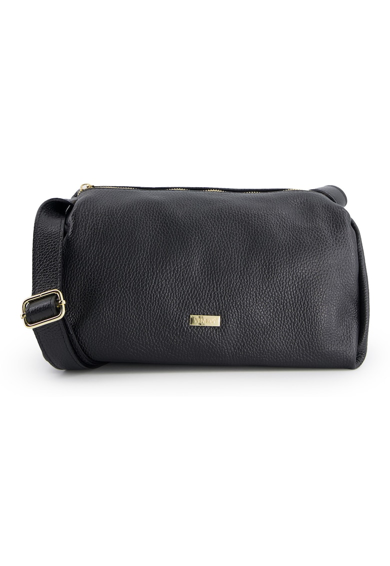 Geanta de umar - piele naturala - neagra - 30x15x13cm - lungime curea max 117cm - 1 buzunar interior