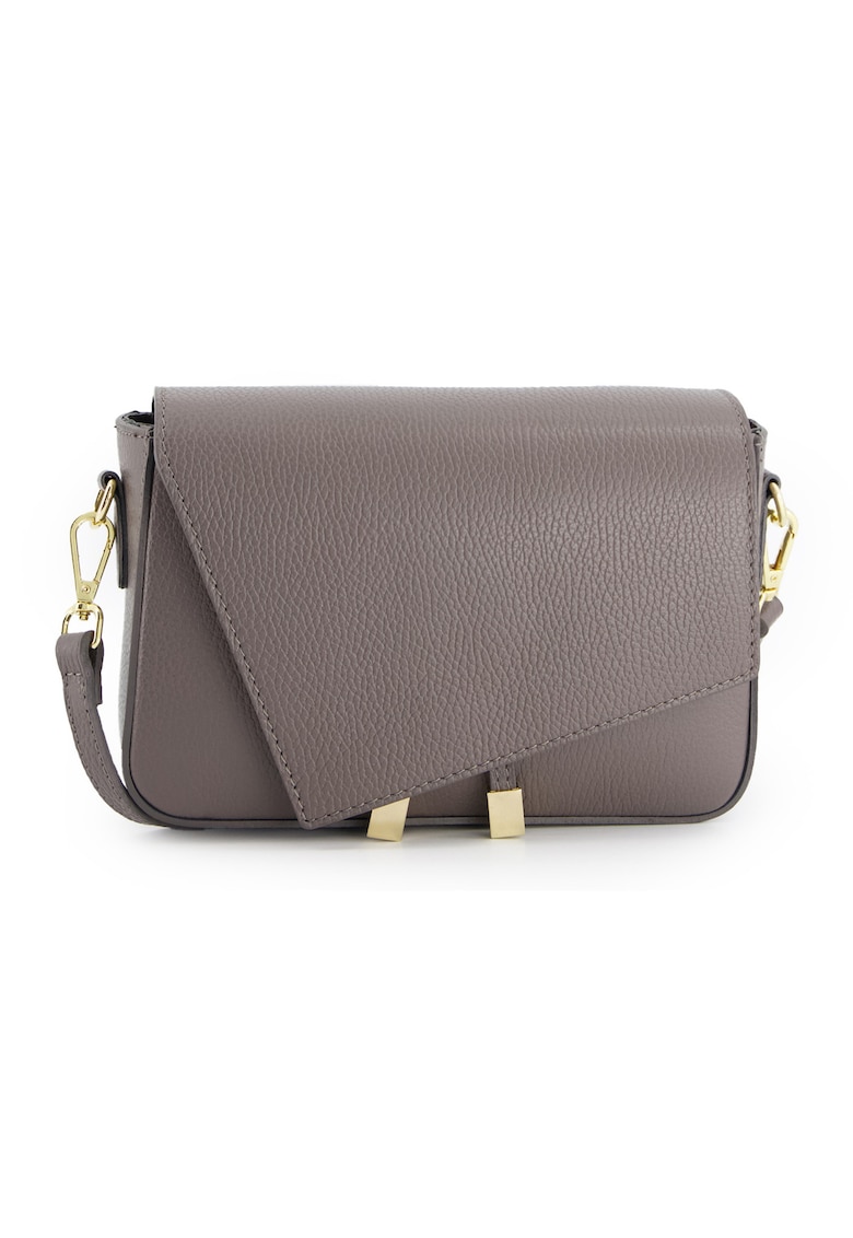 Geanta de umar gri - piele naturala - 16x23x7cm - curea detasabila max 120cm