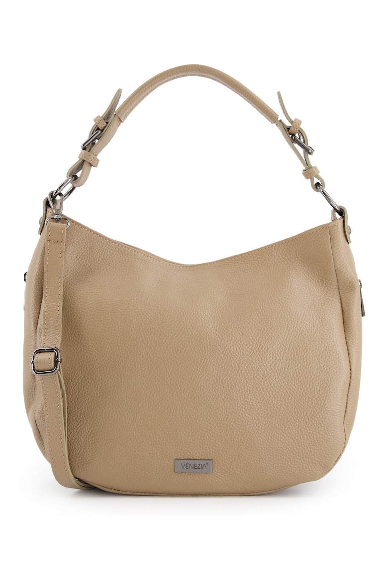 Geanta de umar - piele naturala - 3 buzunare externe - maro - 33x28x10cm