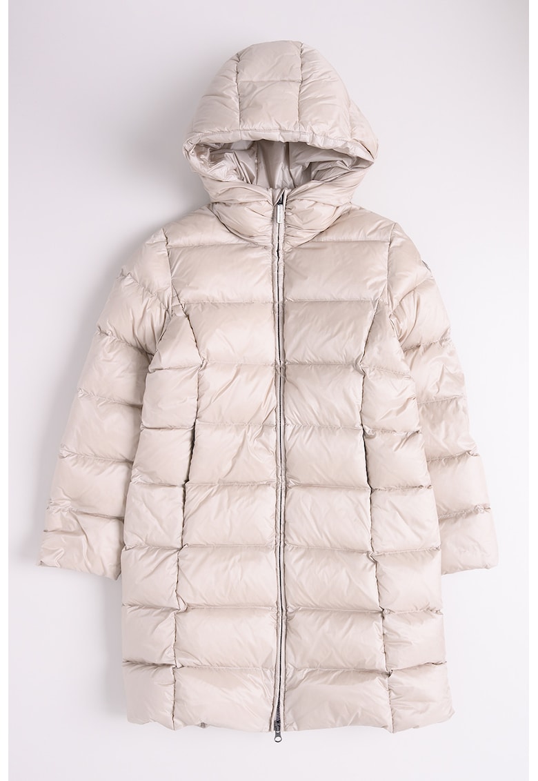 Geaca lunga matlasata cu gluga