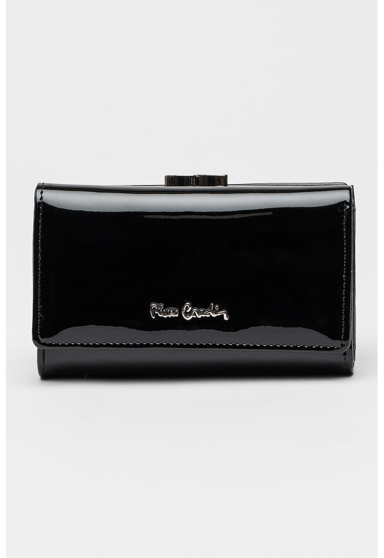Portofel de piele lacuita cu logo