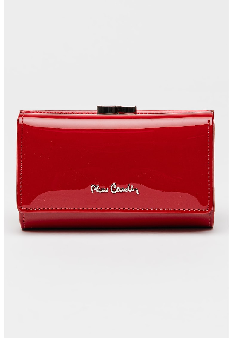 Portofel de piele lacuita cu logo