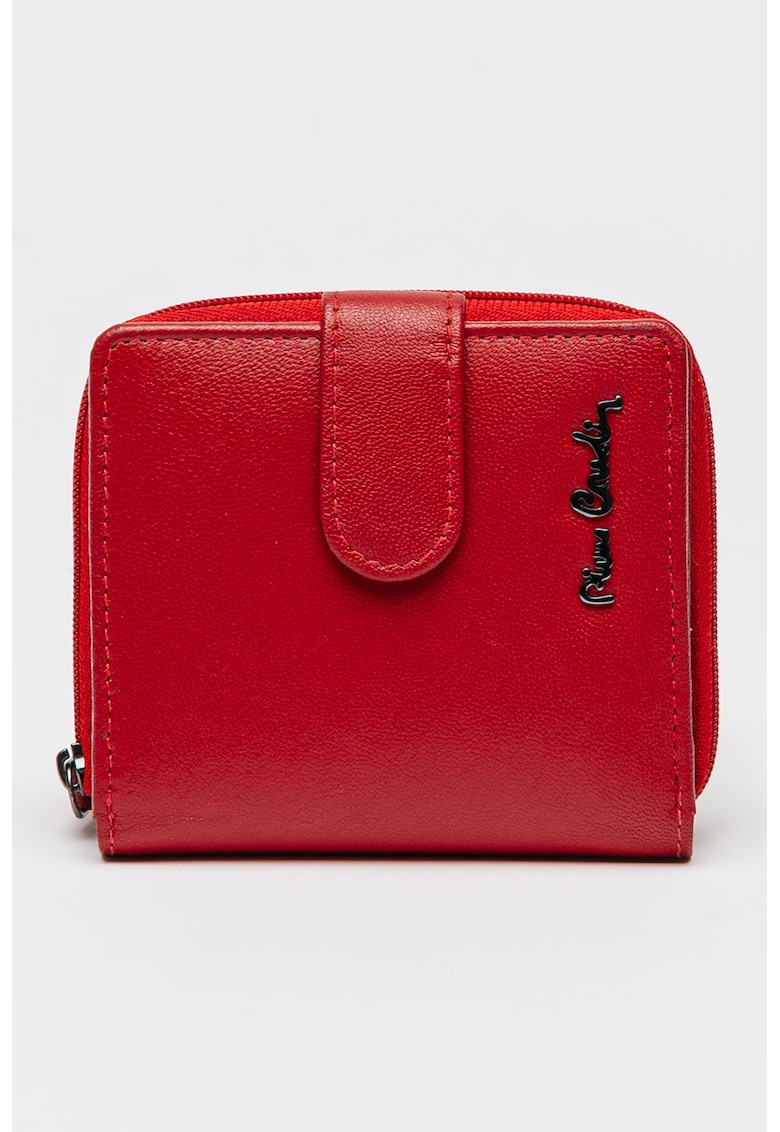 Portofel de piele cu RFID - Rosu