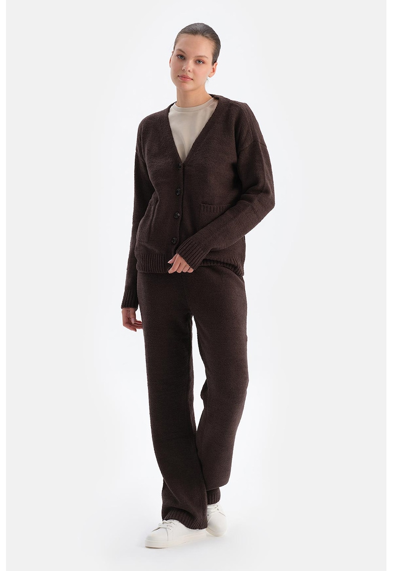 Pantaloni tricotati cu talie elastica