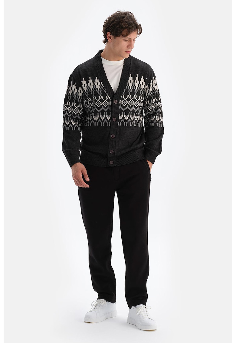 Pantaloni de trening cu snur de ajustare si model uni