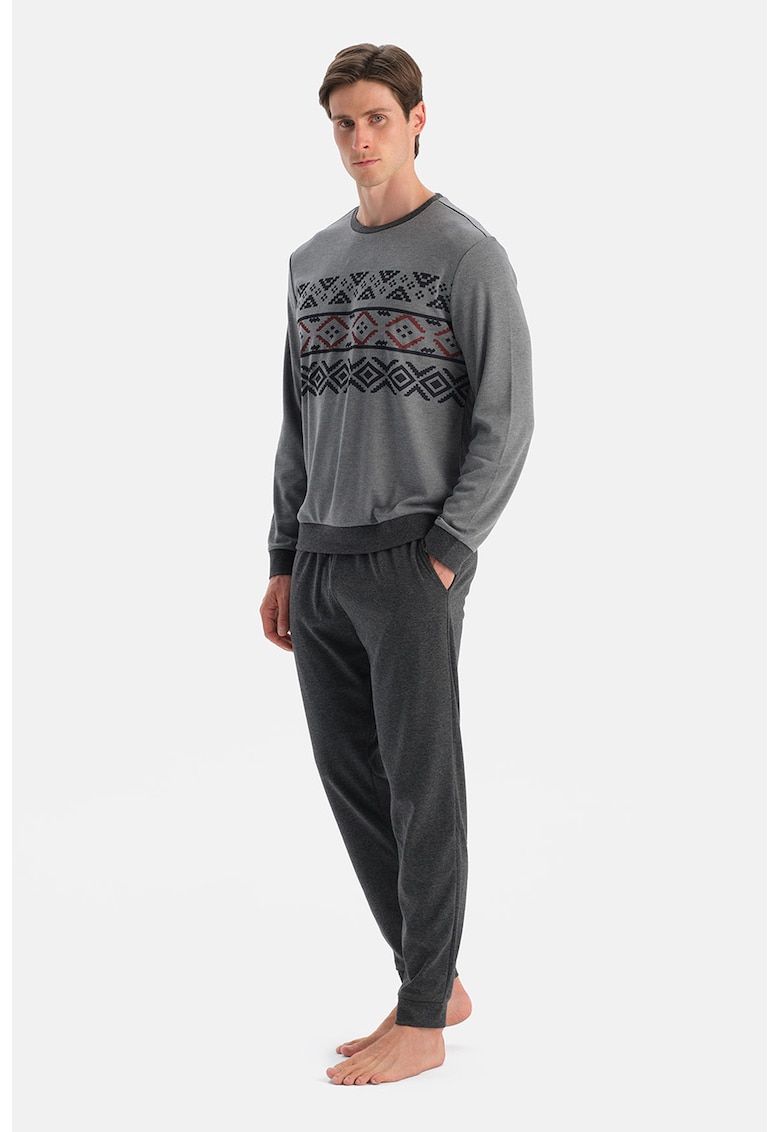 Pantaloni lungi de pijama cu snur de ajustare