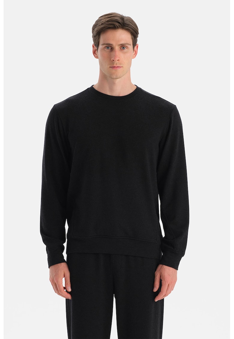 Bluza de trening cu decolteu rotund - Negru