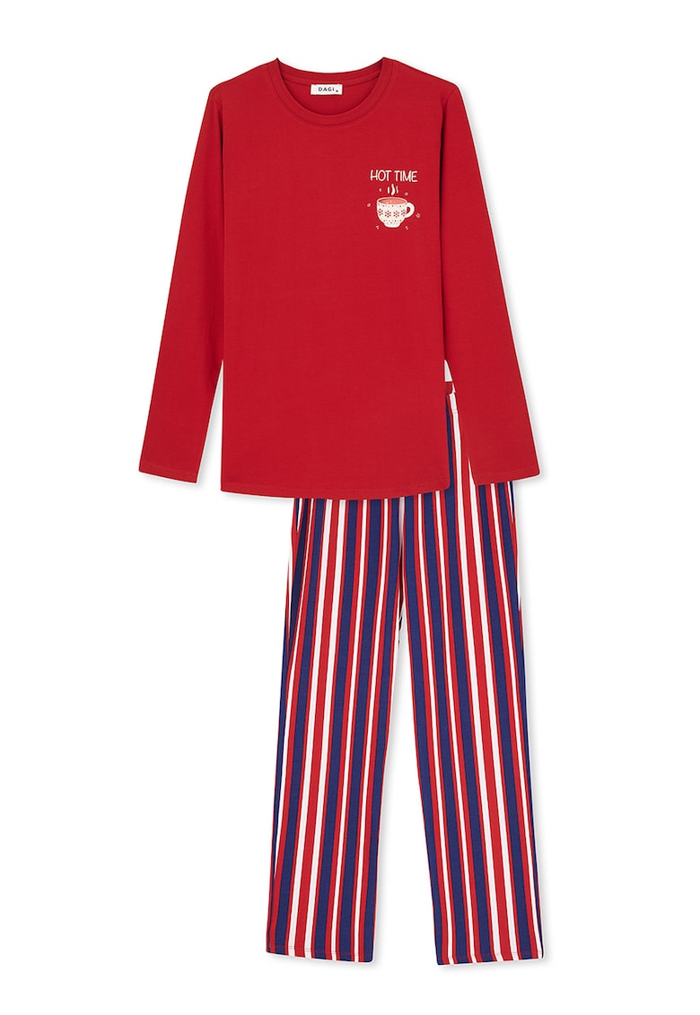 Pijama lunga cu model in dungi