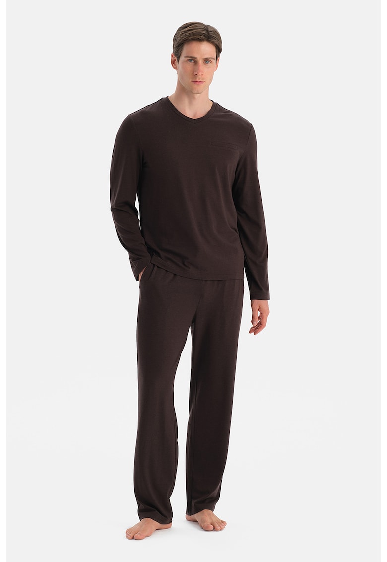 Pijama lunga cu model uni