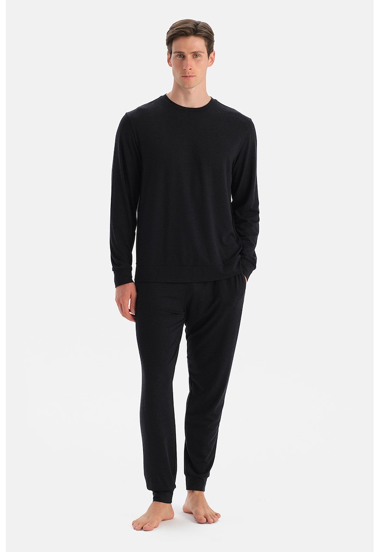 Pijama lunga cu snur de ajustare in talie