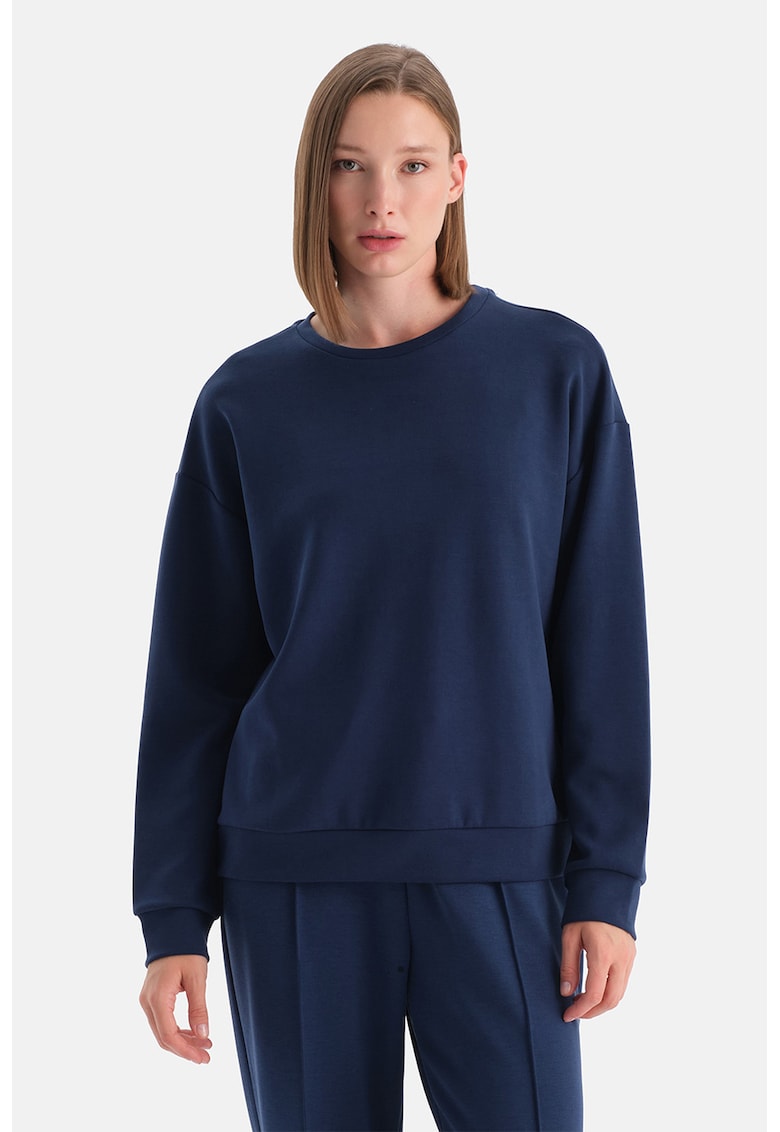 Bluza de trening din amestec de modal cu maneci cazute