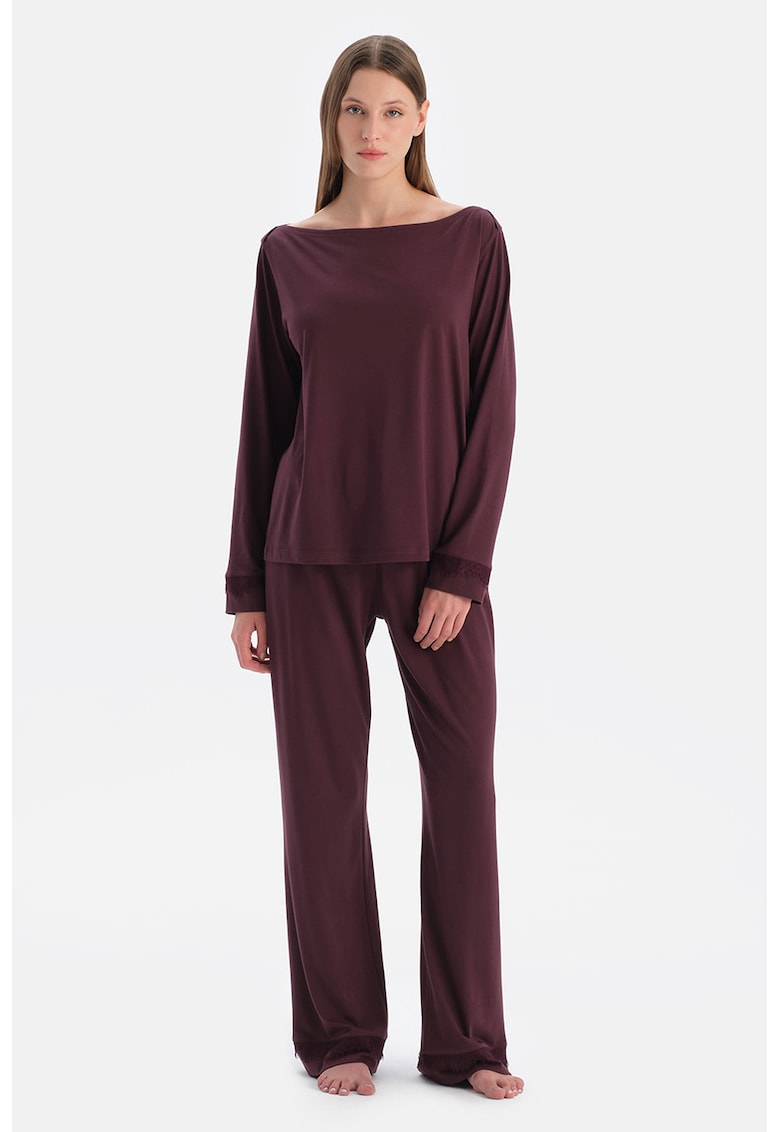 Pijama lejera din amestec de modal cu decolteu barcuta