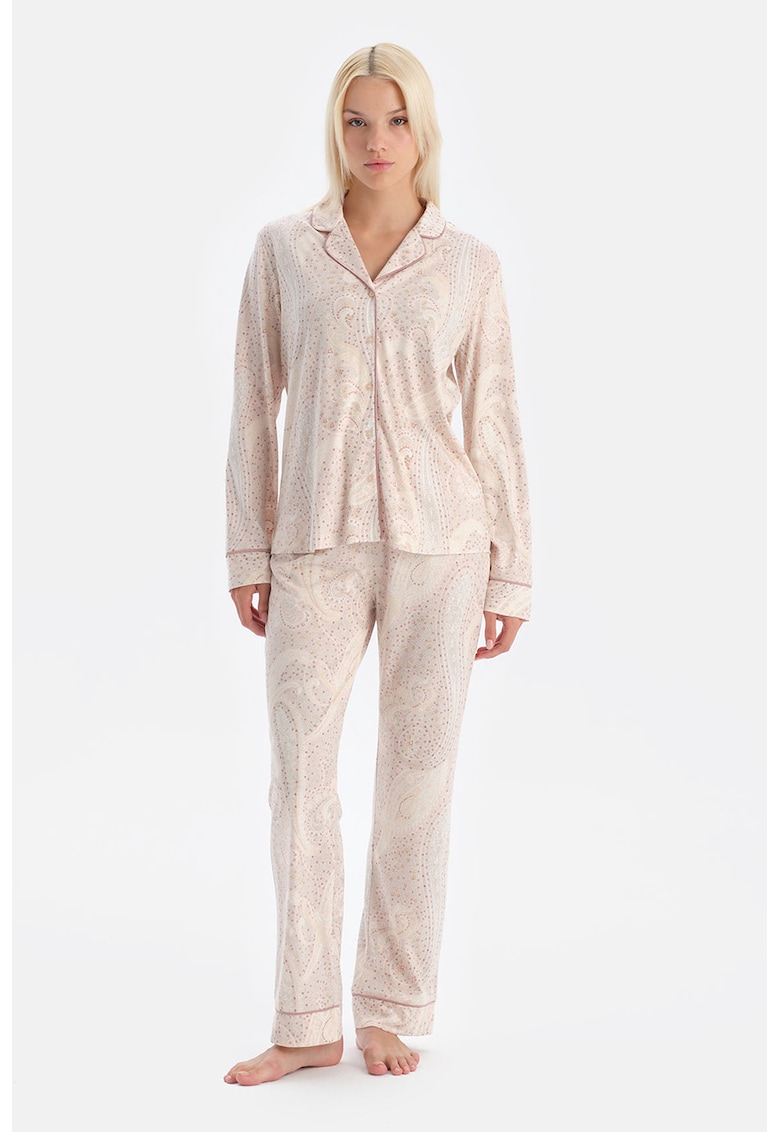 Pijama din amestec de modal cu model