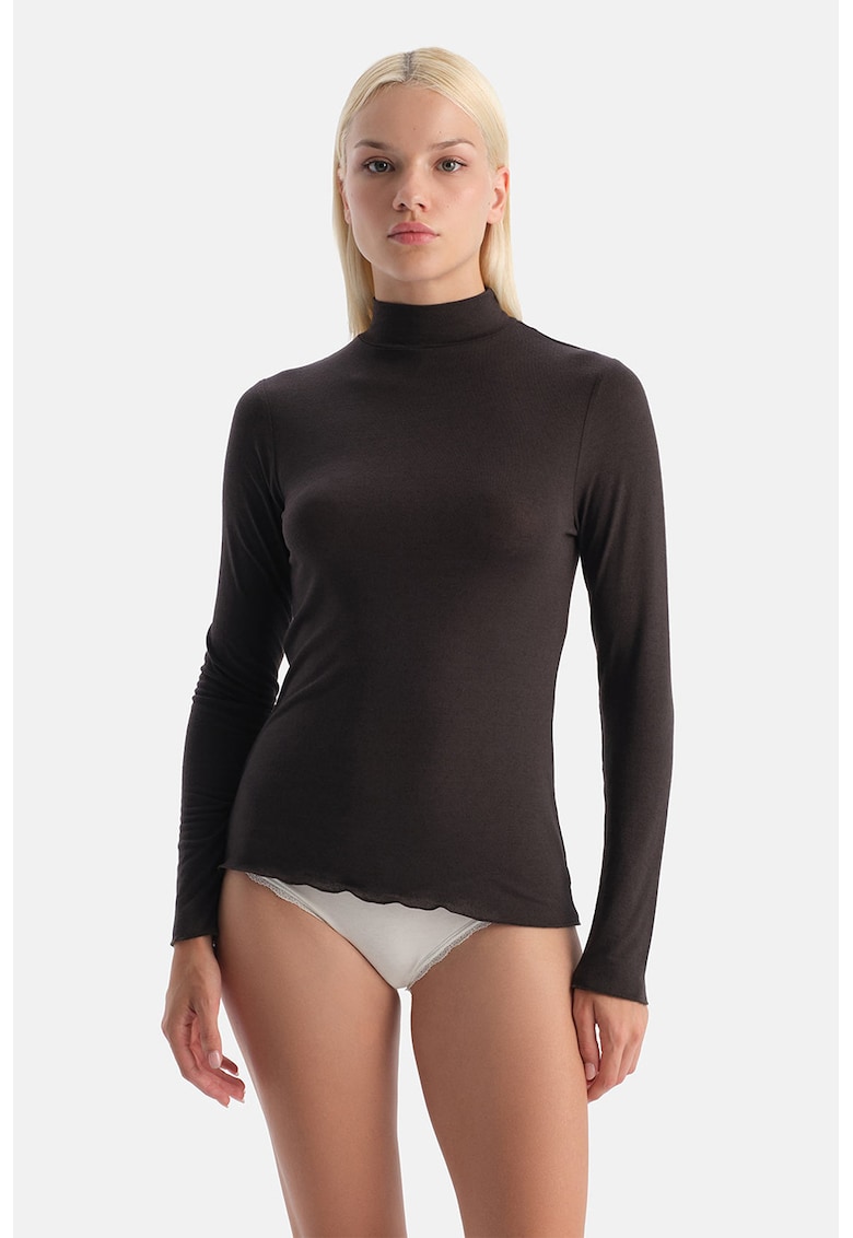 Bluza de casa din amestec de casmir si modal cu guler