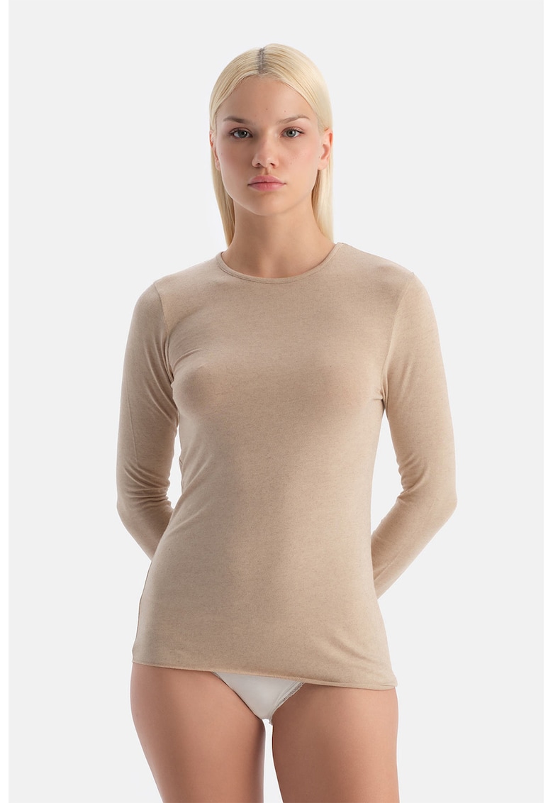 Bluza de pijama slim fit din amestec de casmir