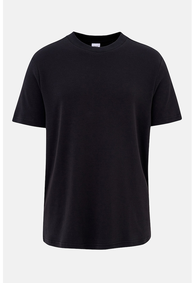 Tricou de casa din bumbac cu decolteu la baza gatului