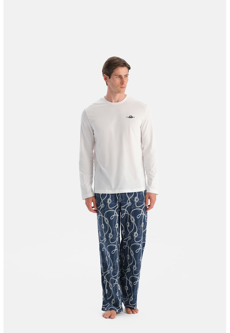 Pijama din bumbac cu model