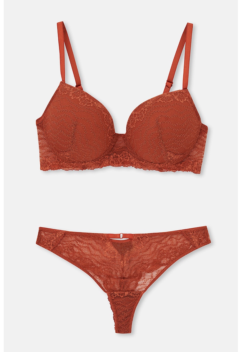 Set de sutien si chiloti cu dantela - 2 piese
