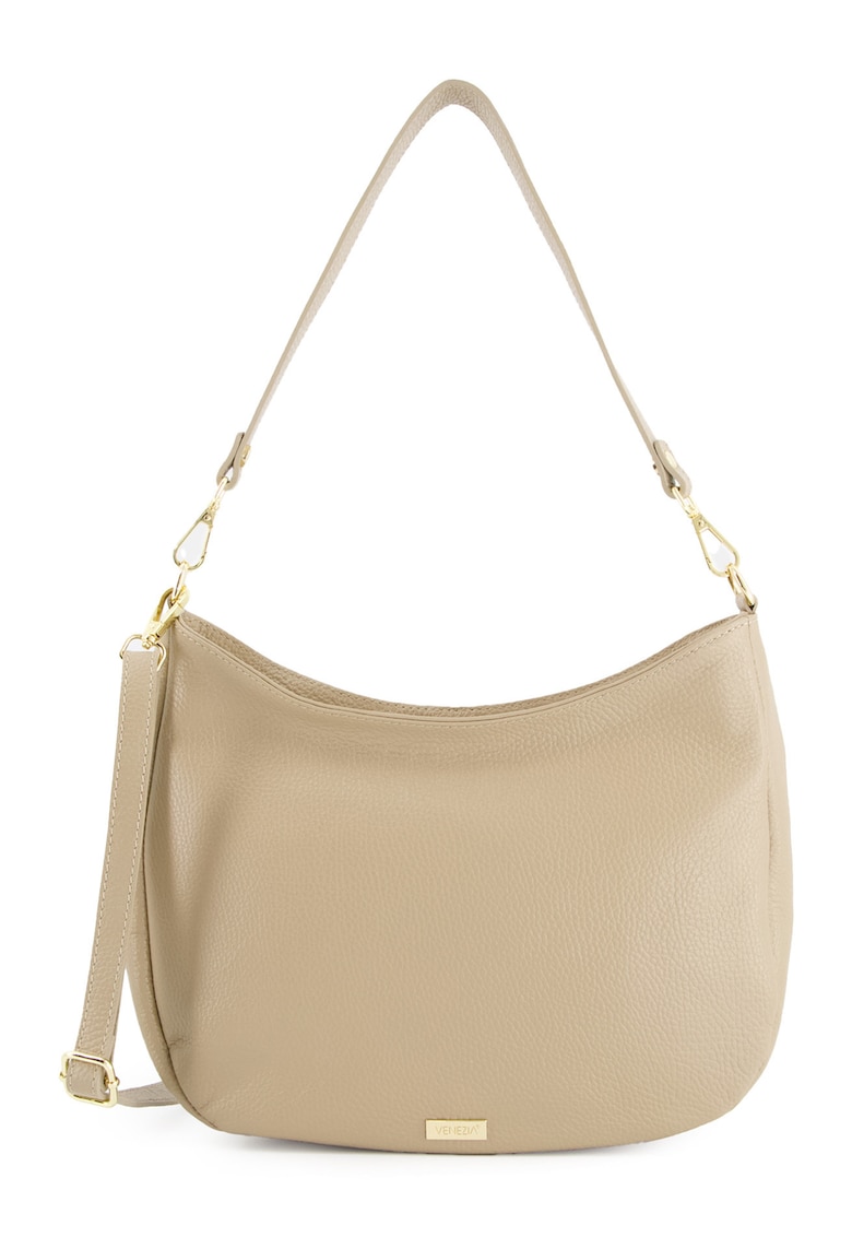 Geanta de umar din piele naturala - bej - 25x32x8 -5cm - cu manere si curea detasabila