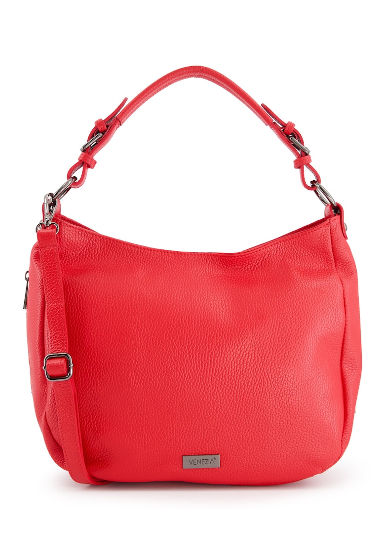 Geanta de umar - piele naturala - rosie - 28x33x10cm - 3 buzunare exterioare - 2 buzunare interioare