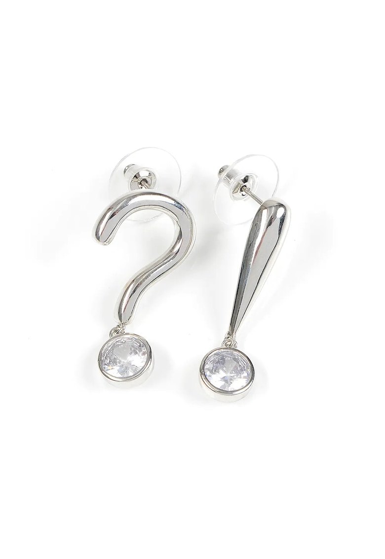 Cercei argintii asimetrici semn intrebare si exclamare - Paris