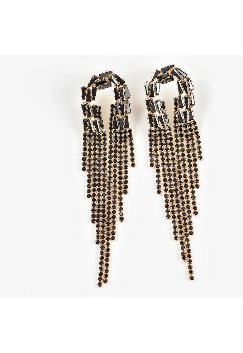 Cercei lungi aurii cu franjuri negri - Paris