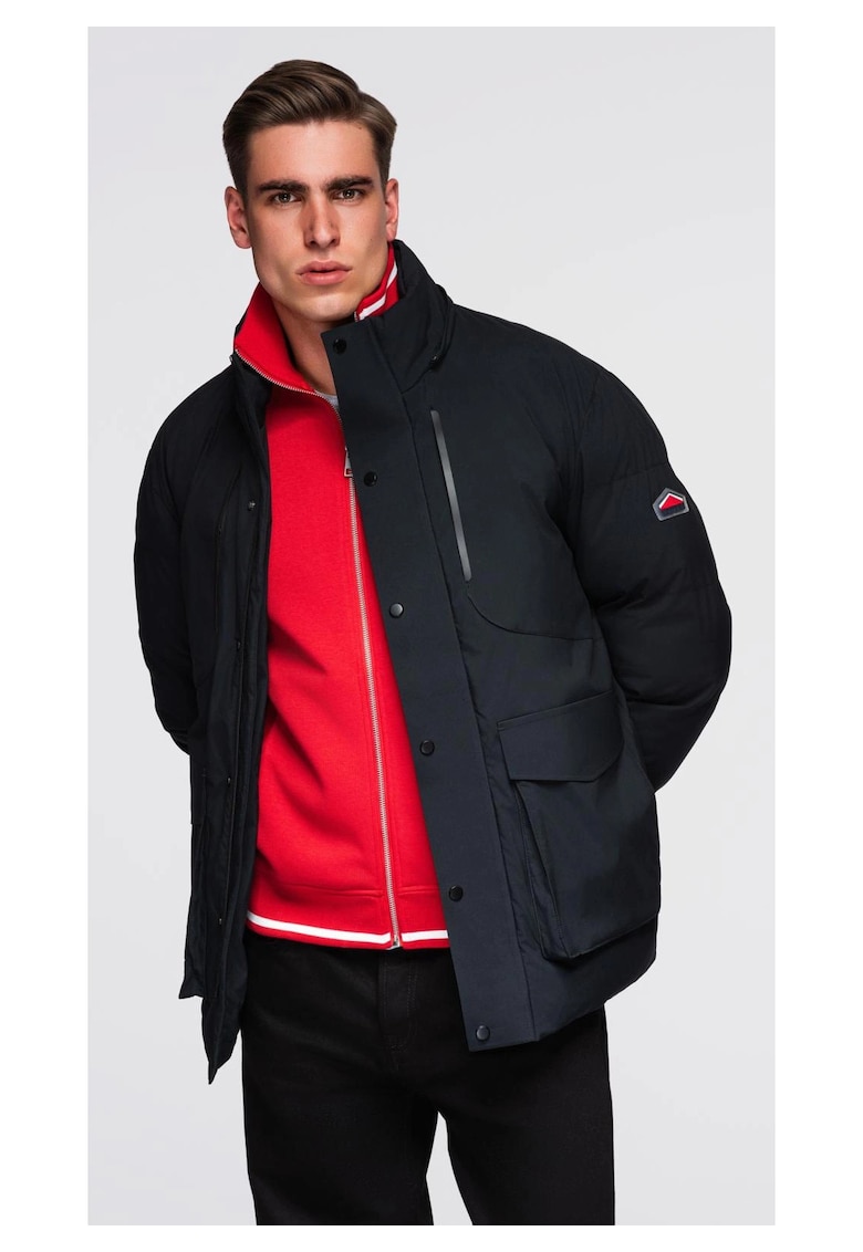 Geacă de iarnă cu glugă detașabilă din material impermeabil OM-JAHP-0306