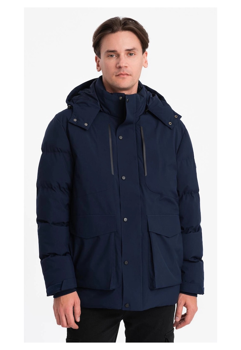 Geacă de iarnă cu glugă detașabilă din material impermeabil OM-JAHP-0306