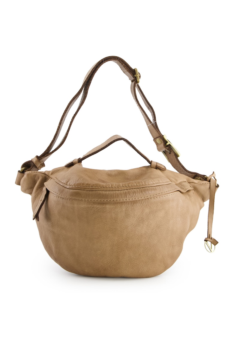 Geanta crossbody dama piele naturala - maro - 19x37x3cm - curea reglabila max 71cm