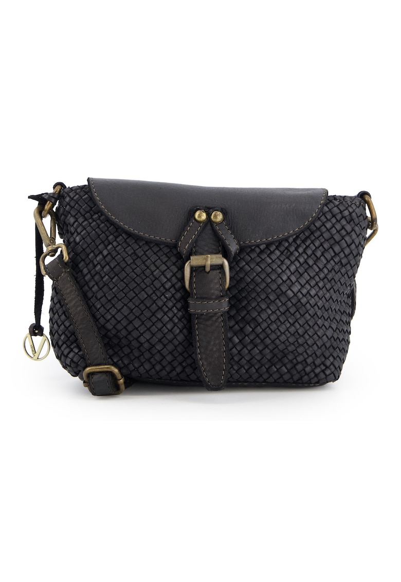 Geanta de umar din piele naturala 17x21x7cm - cu curea detasabila - 2 buzunare interioare