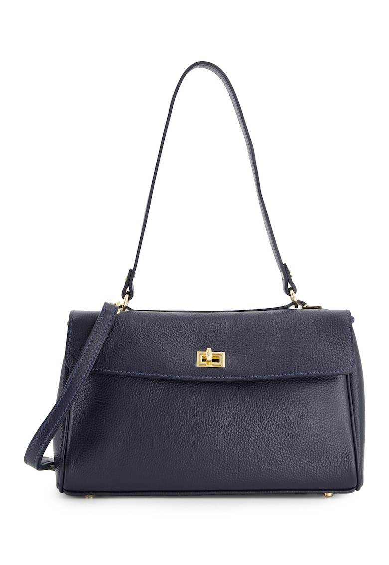 Geanta de umar dama model Messenger - piele naturala - granat - 30x18x8 -5cm - curea detasabila - 1 compartiment interior