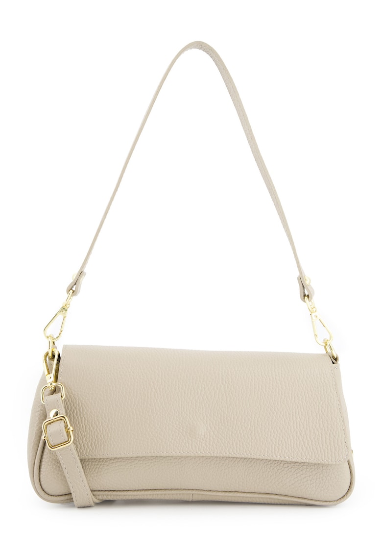 Geanta dama model Crossbody - piele naturala - bej - 30x14x8cm - curea detasabila 61cm - curea maxima 115cm