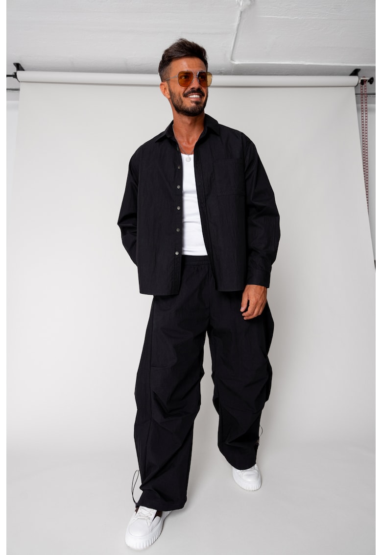 Set Super Oversized Camasa si pantalon lung Black 18334