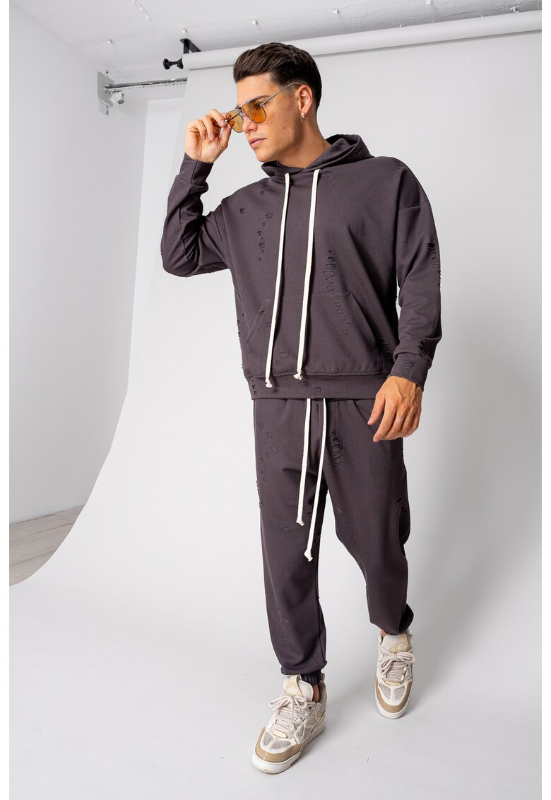 Set Ripped hanorac si pantalon Grey Anthracite 18500