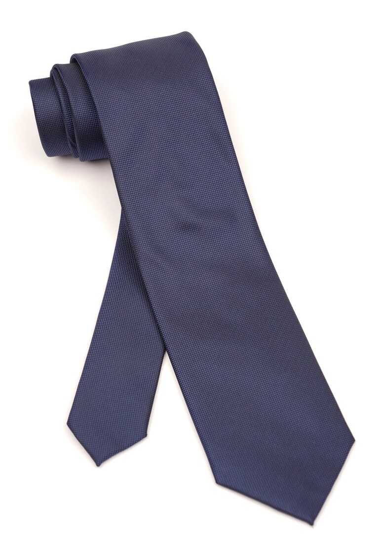 Cravata albastru navy din matase cu micro-textura