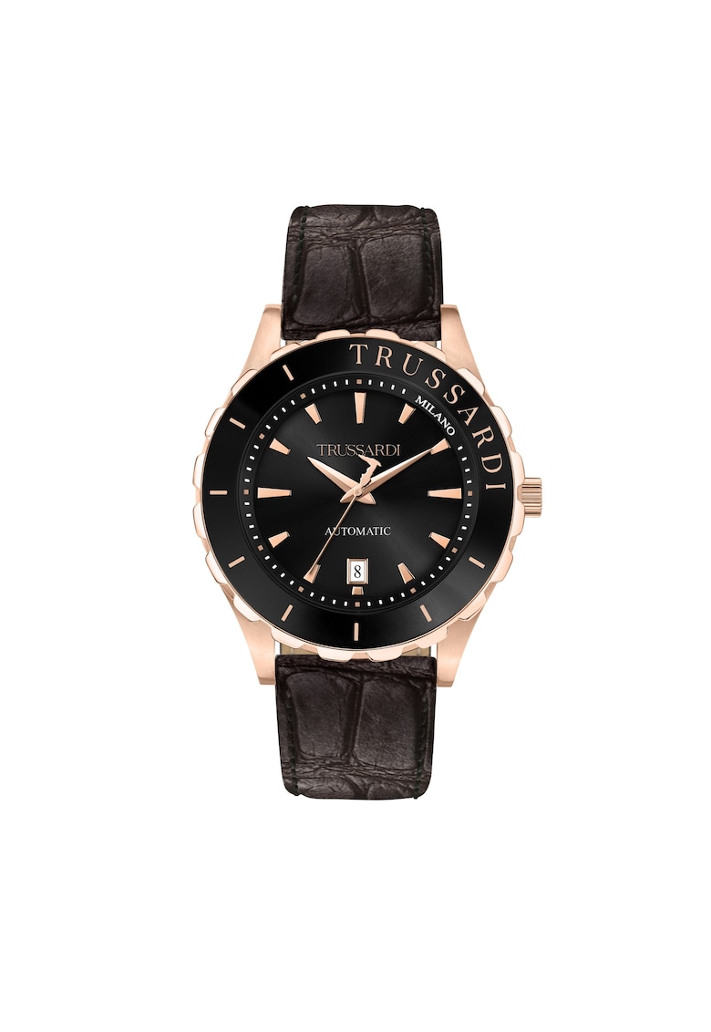 Ceas bărbați  T-Logo - mecanism automat - inox - piele naturală - 43mm