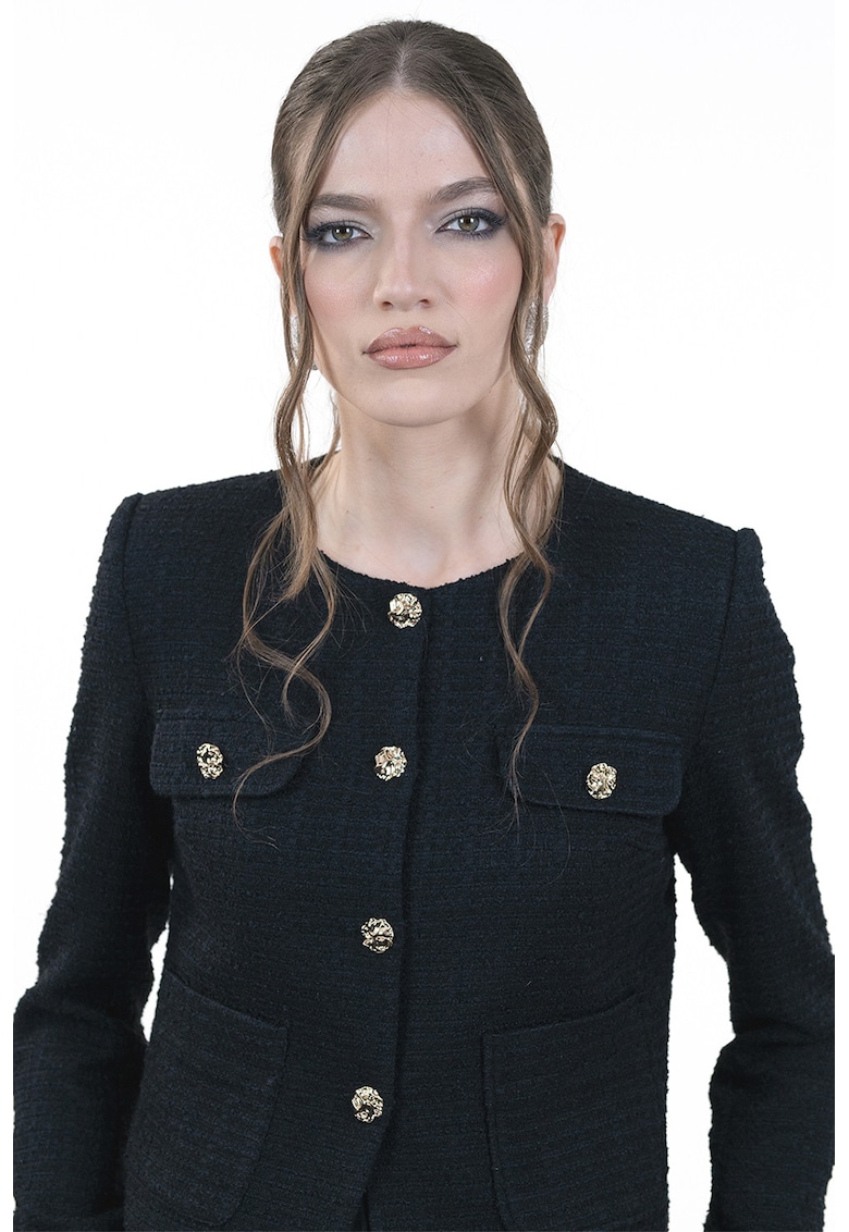 Jacheta din tuid cu buzunare - Negru