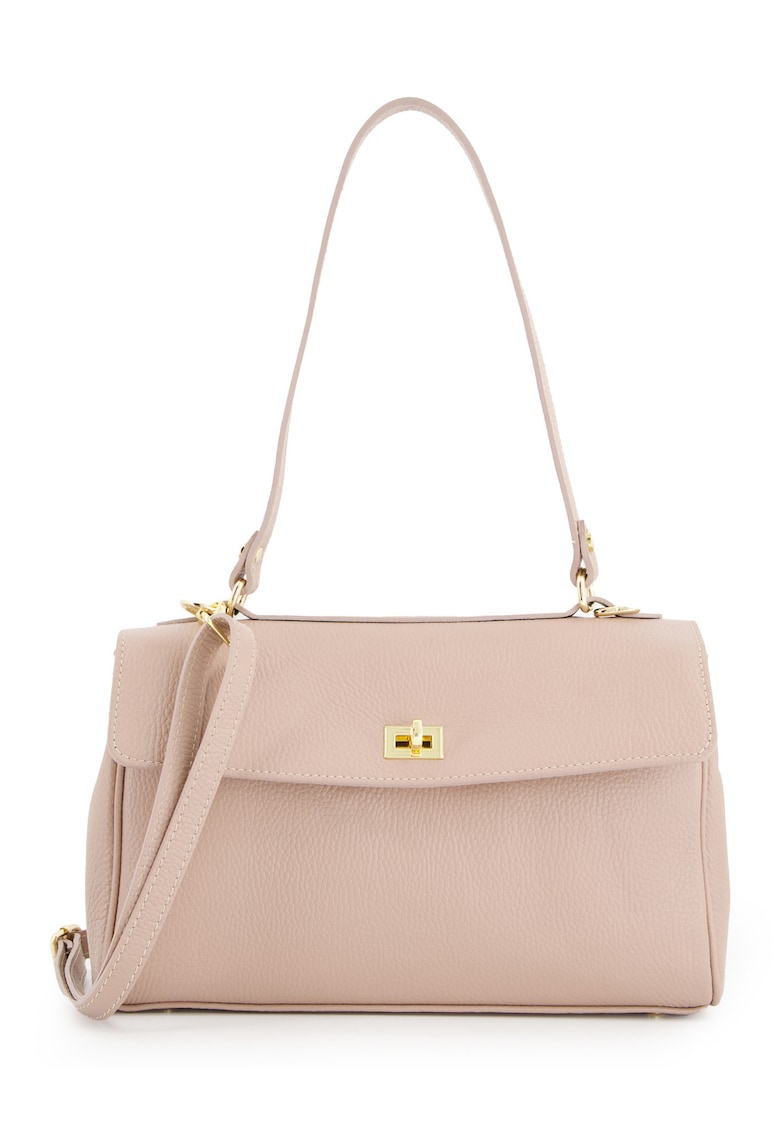 Geanta de umar - piele naturala - roz - 18x30x8 -5cm - curea detasabila - 1 compartiment interior