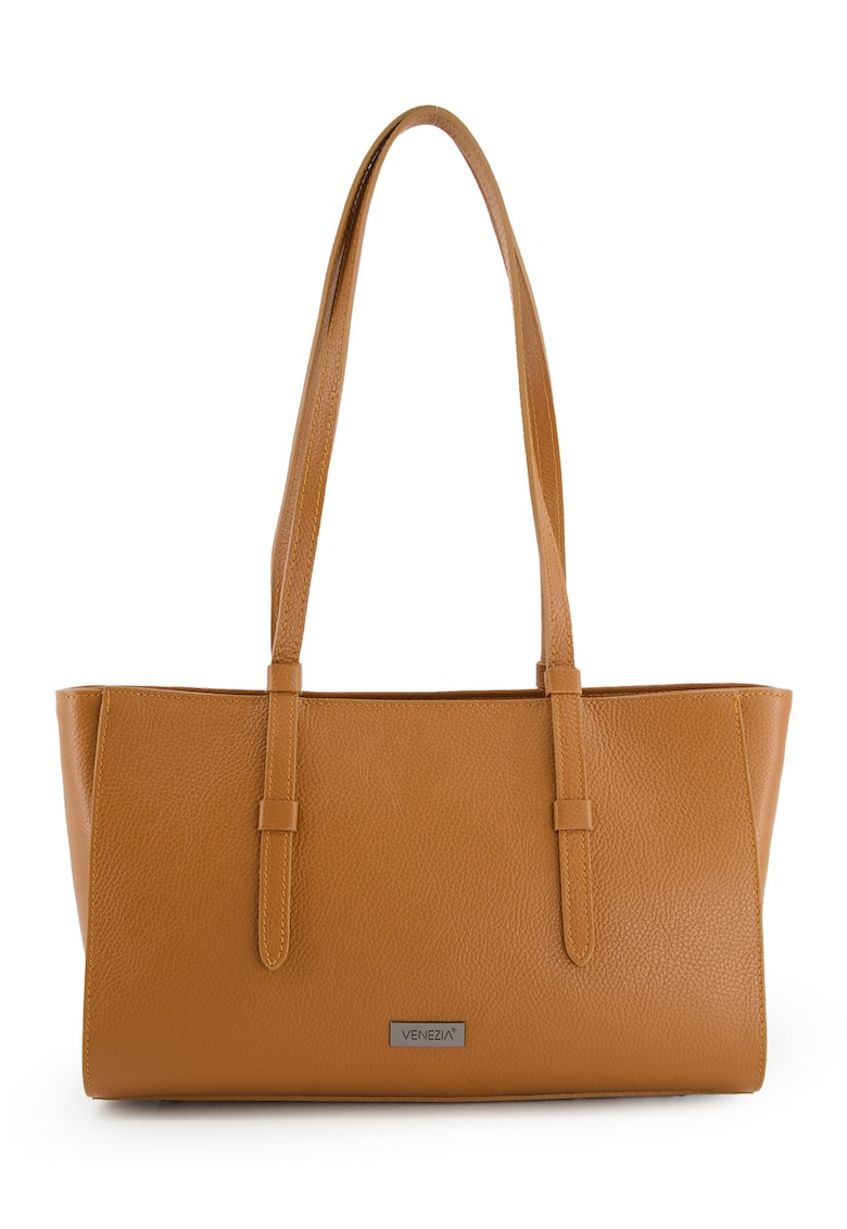 Geanta de umar din piele naturala - maro - 41x23x10cm - 3 compartimente interioare