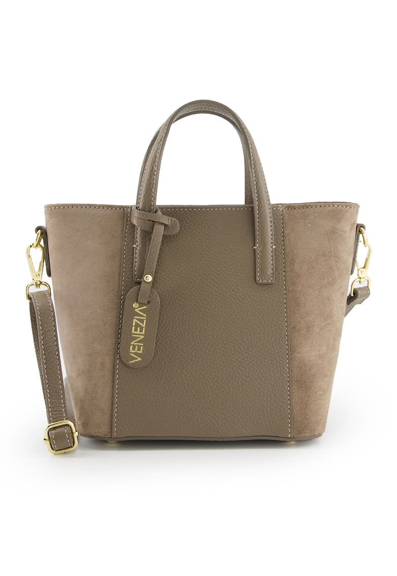 Geanta crossbody din piele naturala maro - 19x27x11cm - cu curea detasabila de max. 120cm