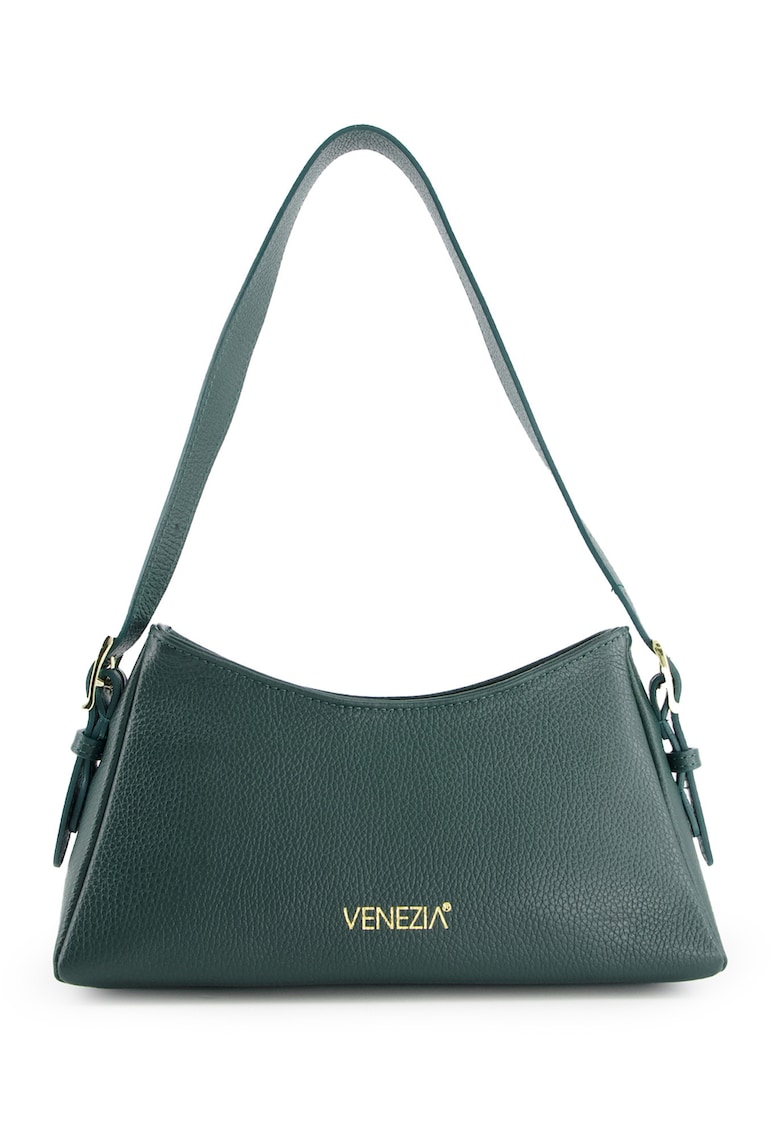 Geanta de umar din piele naturala - verde - 32x12x17cm - cu curea detasabila
