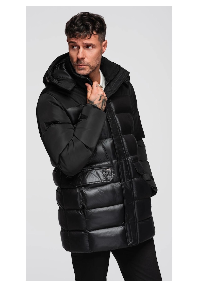 Geaca matlasata cu guler inalt si gluga OM-JALJ-0266