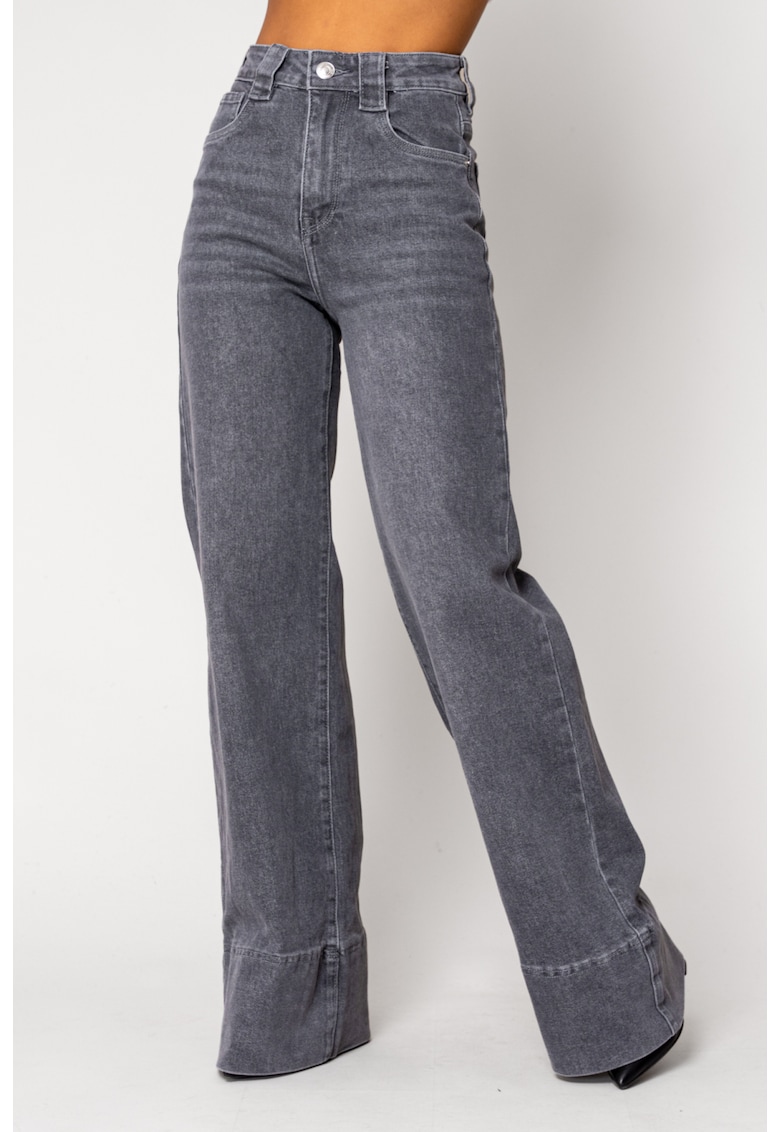 Blugi elastici largi din denim Grey 18090