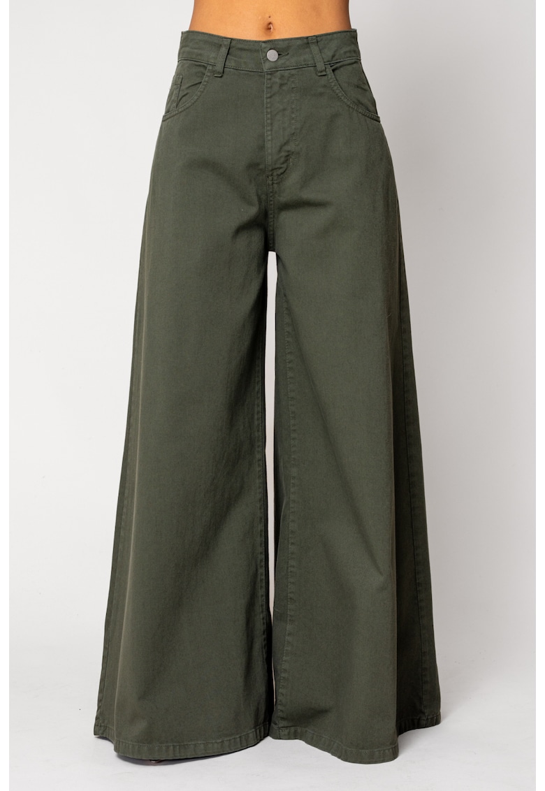 Blugi foarte largi din denim Kaki 18143