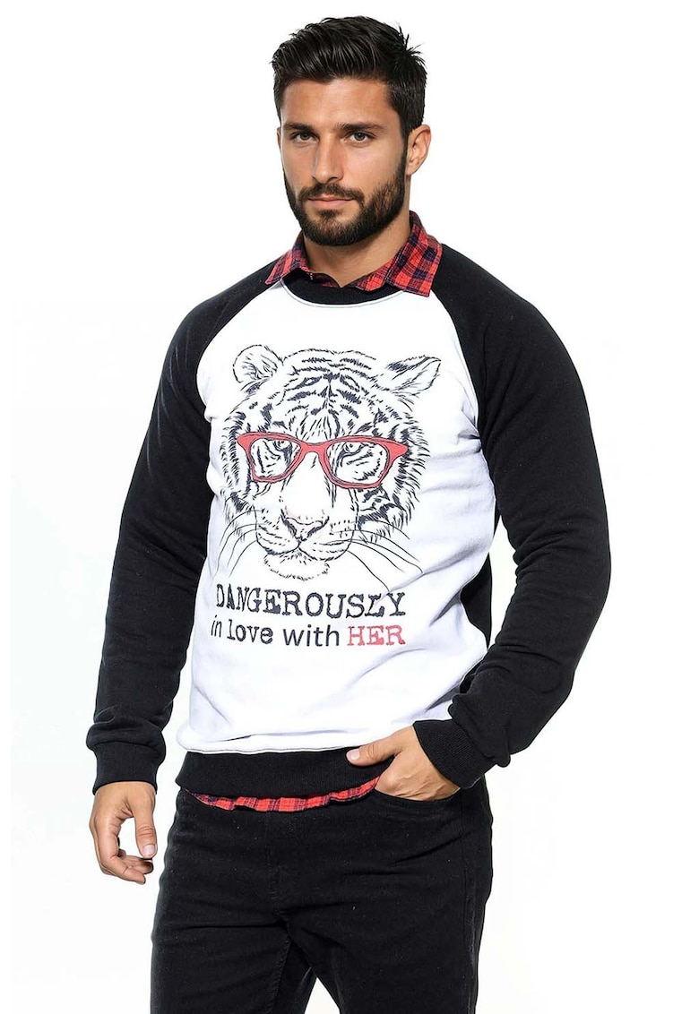 Bluza de trening cu imprimeu text si grafic