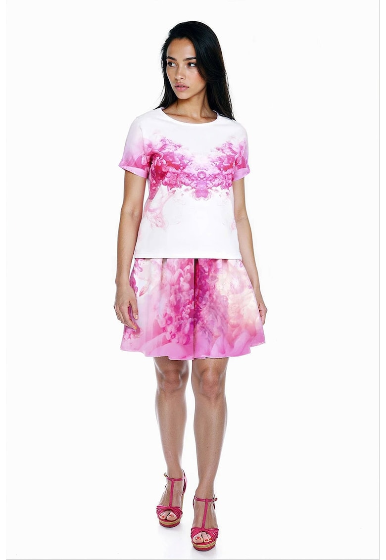 Fusta evazata cu imprimeu abstract Fusta evazata cu imprimeu abstract