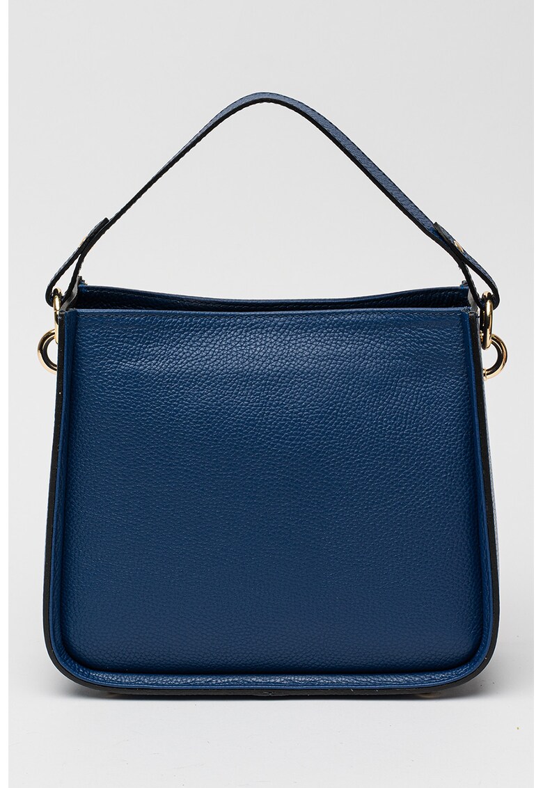 Geanta crossbody de piele - Albastru inchis