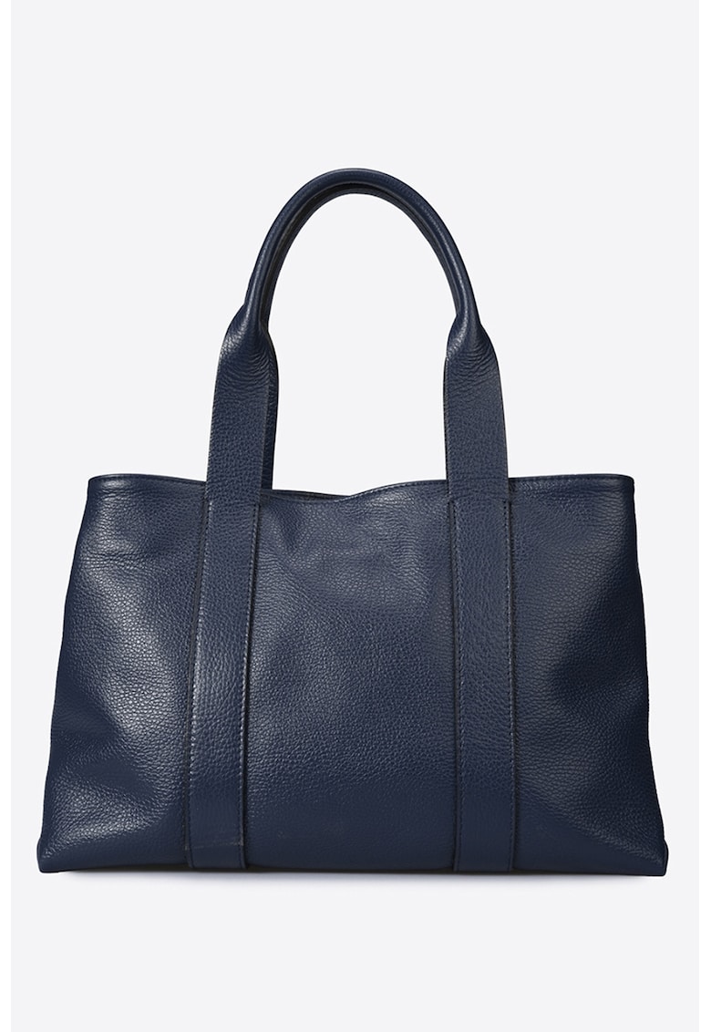 Geanta shopper uni din piele cu fermoar