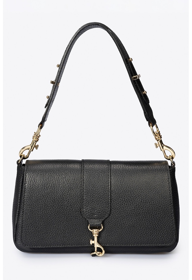 Geanta crossbody de piele - Negru