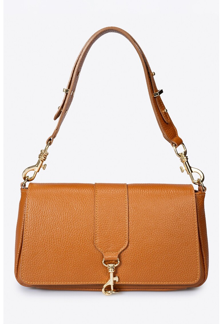 Geanta crossbody de piele - Caramel